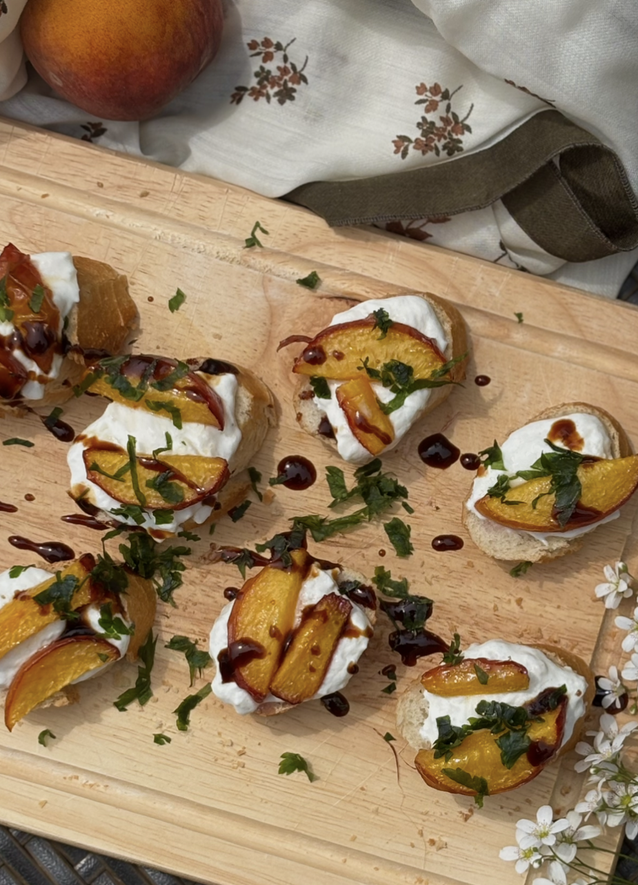 Burrata Pfirsich Brötchen